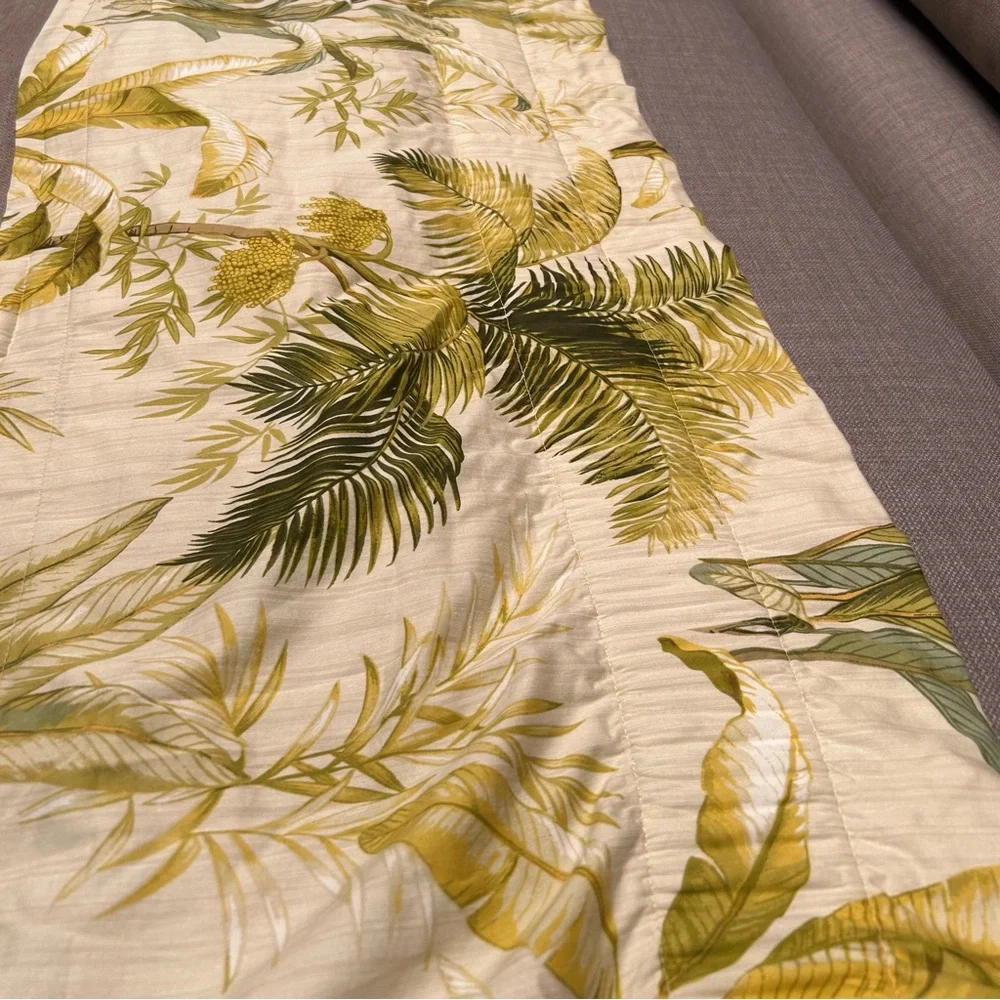 TOMMY BAHAMA Island Botanical Window Lined Valance Tropical Leaves#0901258B
